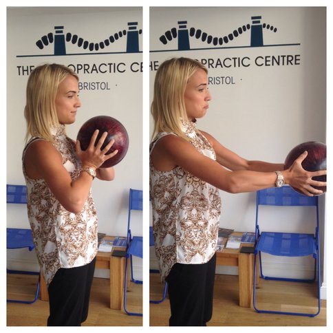 weight of head bowling ball demonstration